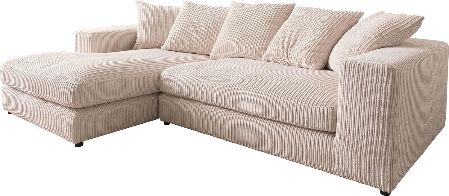 Ecksofa Svada 285x175 cm Cord Beige Recamiere links Bild 1