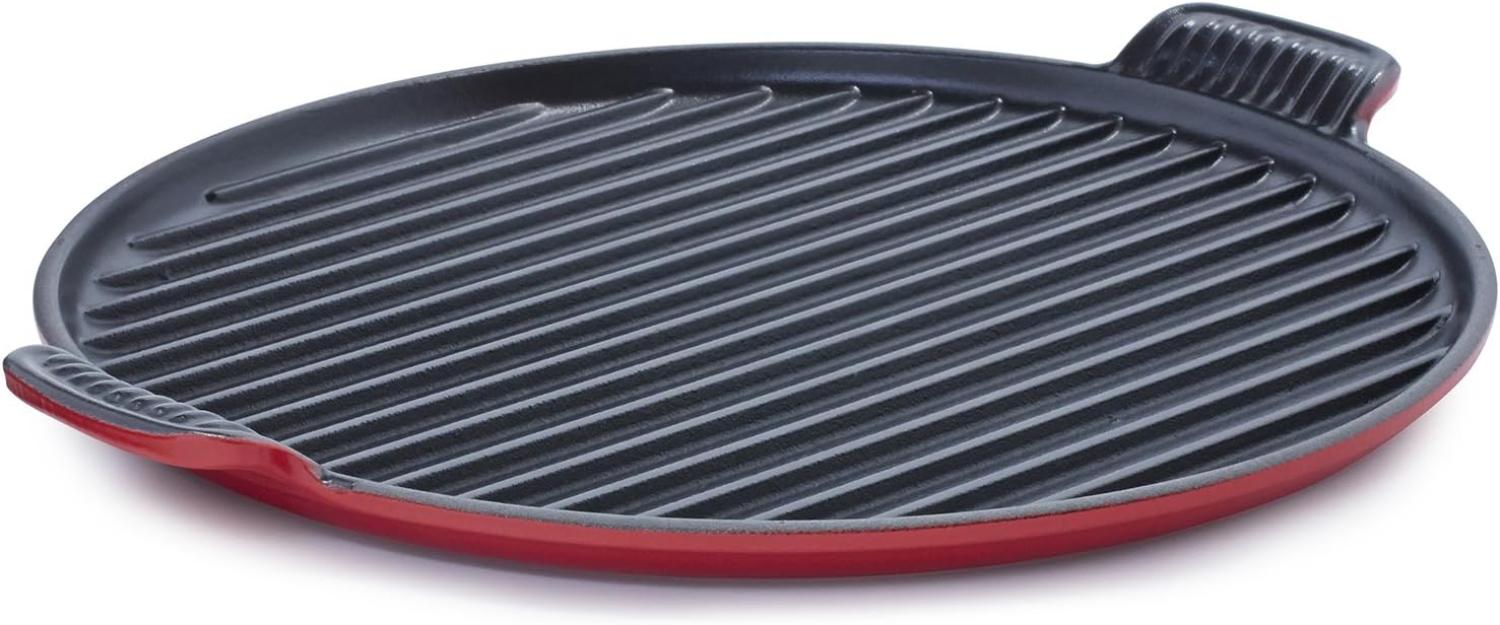 Le Creuset Gusseisen-Grillplatte, Rund, Ø 32 cm, Für alle Herdarten inkl. Induktion geeignet, Kirschrot Bild 1