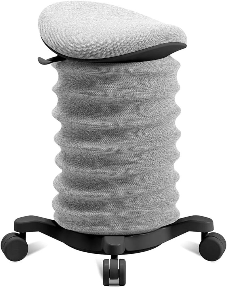 TOPSTAR Sitness 4D mit Rollen AGR-Zertifiziert Dynamischer Sitzhocker schwarz - grau, ergonomischer Bürohocker - höhenverstellbar - stärkt den Rücken - entlastet die Bandscheiben Bild 1