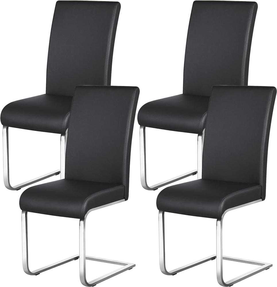 Yaheetech Esszimmerstühle 4er Set Freischwinger, Schwingstühle Polsterstuhl, 135 kg belastbar Bild 1