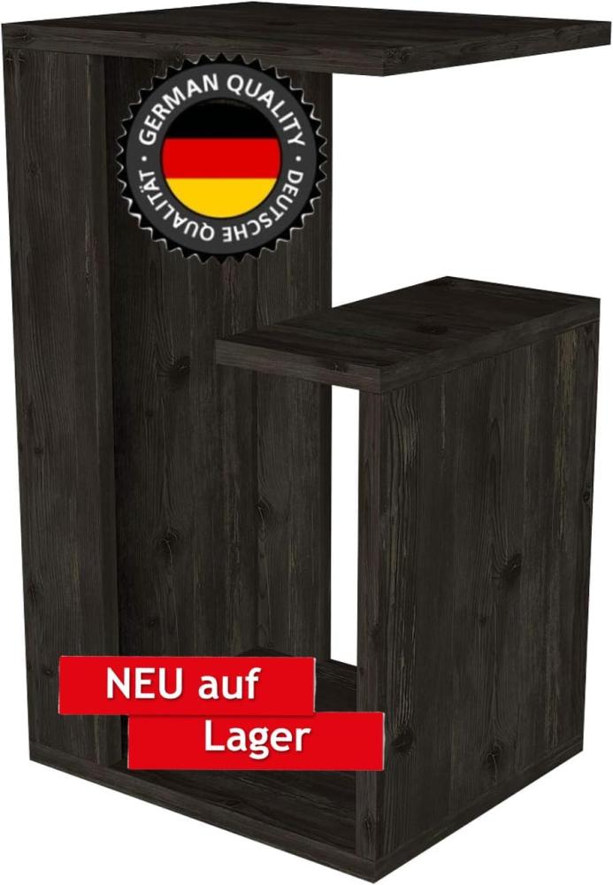 Alphamoebel Sister 4951 Couchtisch Beistelltisch Sofatisch Kaffeetisch, 35 x 29,5 x 60 cm (B/T/H), mit Ablagen, unterschiedlich aufstellbar, Rebab Walnuss Bild 1