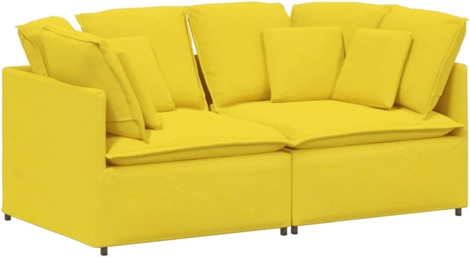 vidaXL Modulares Sofa mit Kissen Stoff Hellgelb 3321245 Bild 1