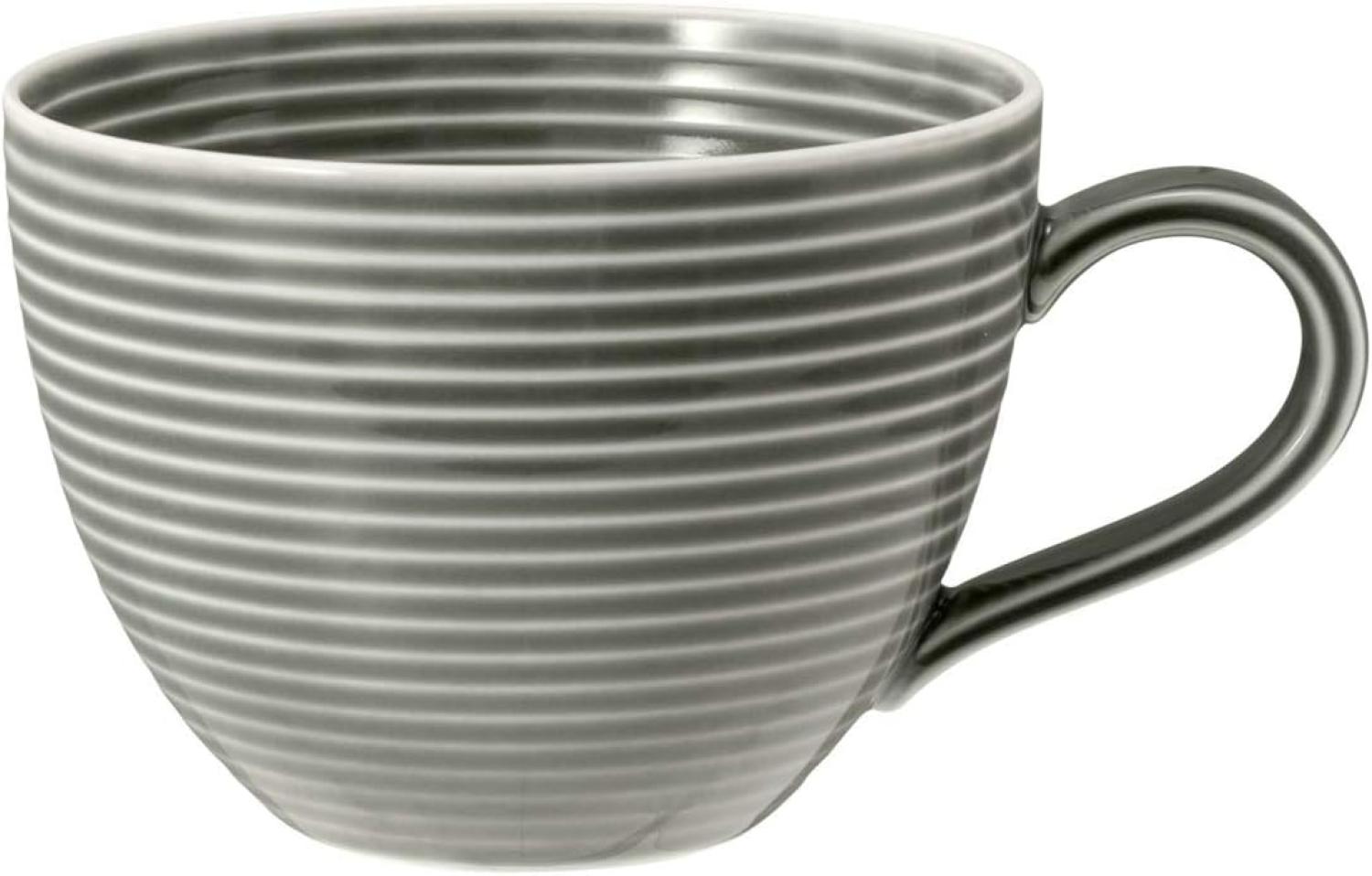 Kaffee-Obertasse 0,26 l mit Relief Beat Perlgrau Seltmann Weiden Kaffeetasse - MikrowelleBackofen geeignet, Spülmaschinenfest Bild 1