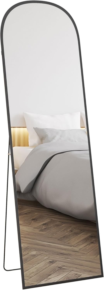 HOMCOM Standspiegel Ganzkörperspiegel mit Ständer, 161,5 x 50 cm (Garderobenspiegel, 1-St, Wandspiegel), für Wohnzimmer, Schlafzimmer, Schwarz Bild 1
