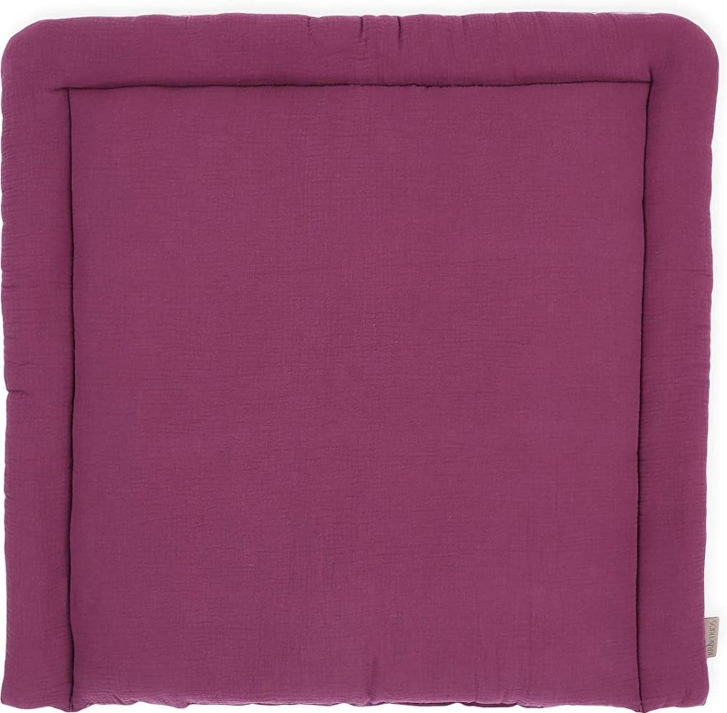 KraftKids Wickelauflage in Musselin purpur, Wickelunterlage 78x78 cm (BxT), Wickelkissen Bild 1