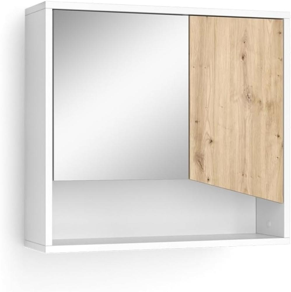 Vicco Badspiegelschrank Irida Weiß Eiche 60 x 55 cm Bild 1