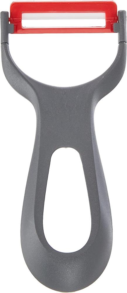 Fackelmann Ziehschäler Ergonomic, Sparschäler, Gemüseschäler, Keramik, PP, schwarz, rot, 13. 5 cm, 41977 Bild 1