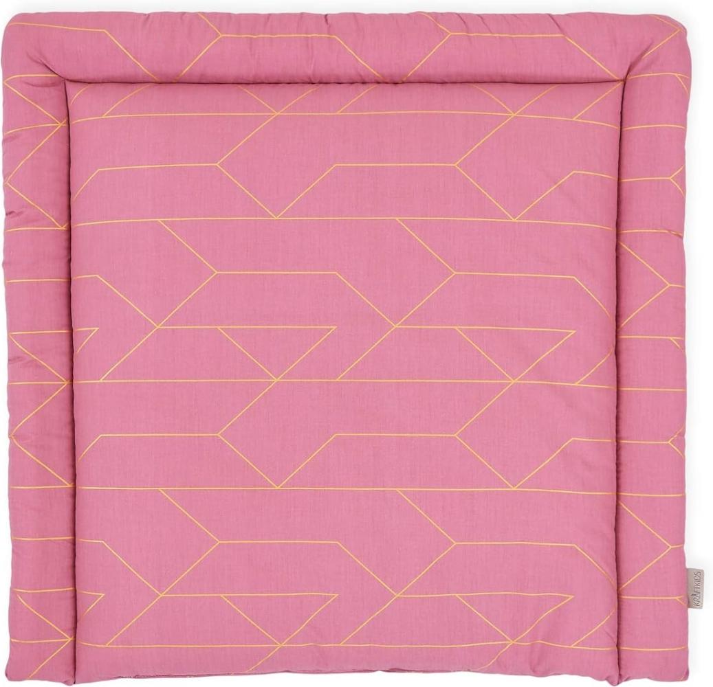 KraftKids Wickelauflage in goldene Linien auf Rosa, Wickelunterlage 75x70 cm (BxT), Wickelkissen Bild 1