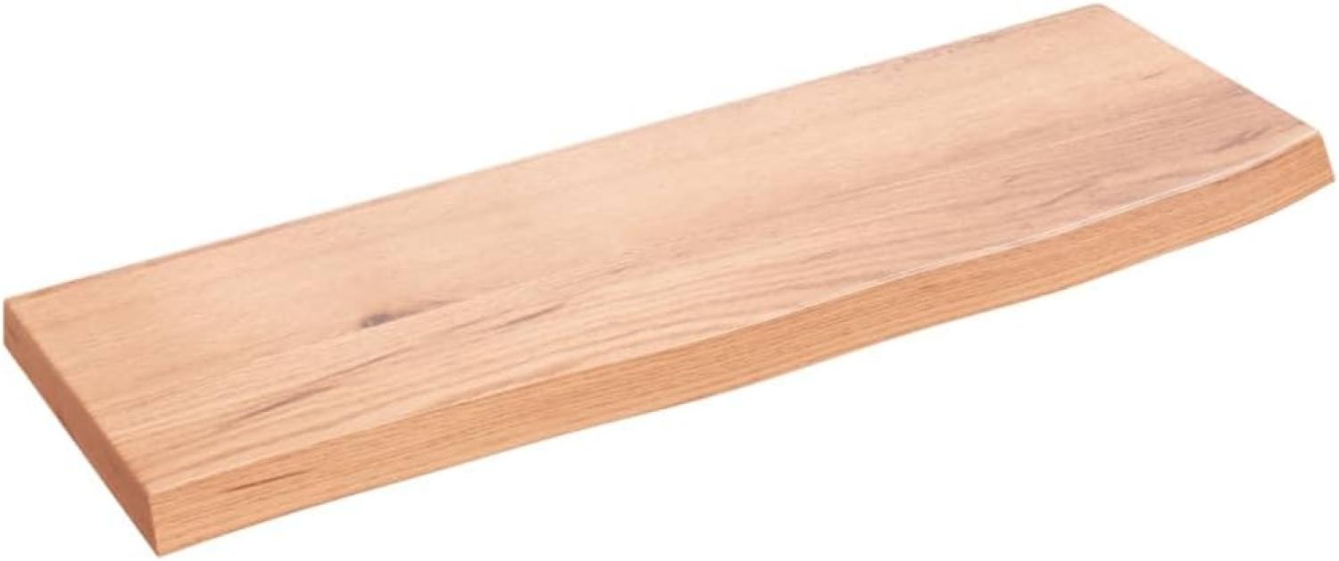 vidaXL Wandregal Hellbraun 60x20x2 cm Massivholz Eiche Behandelt 363641 Bild 1