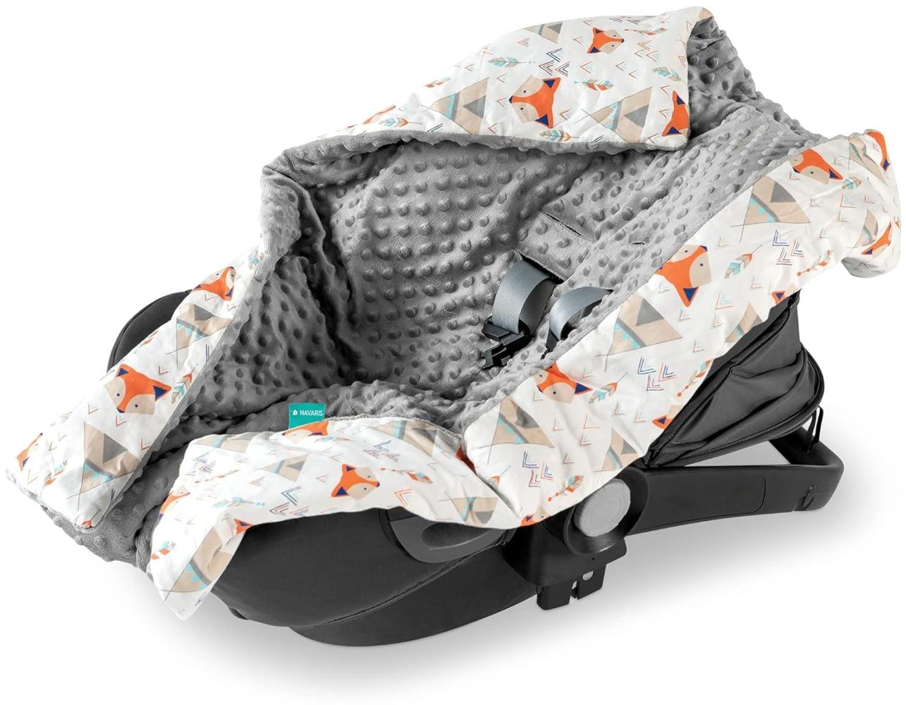 Einschlagdecke Decke für Babyschale - universal - Fußsack - Fuchs Design, Navaris Bild 1