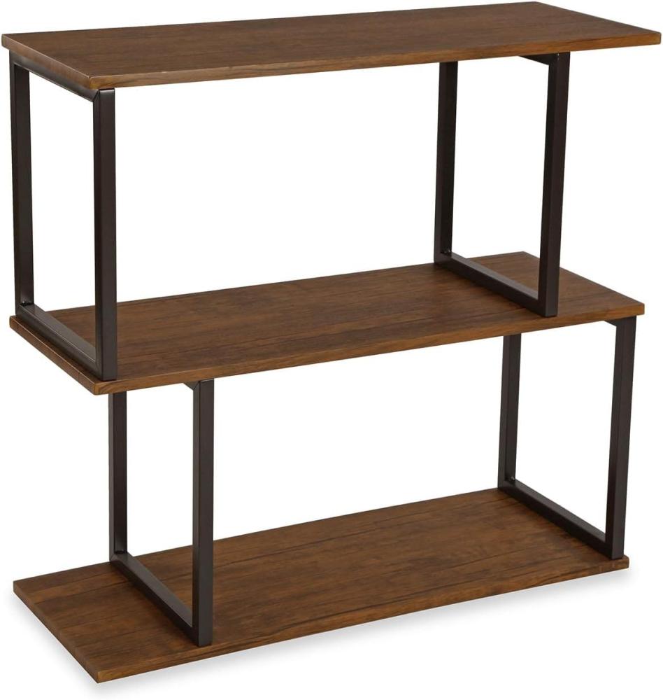 Versa Boston Standregal im industriellen Stil, Bücherregal, Maßnahmen (H x L x B) 75 x 30 x 80 cm, Holz und Metall, Farbe: Braun und Schwarz Bild 1