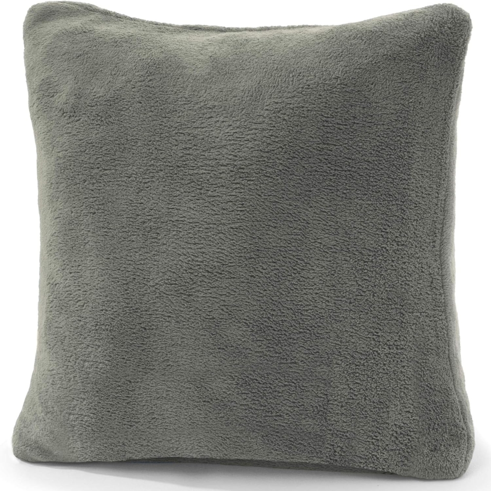 CelinaTex Dekokissen Xanio Deko Kissen Zierkissen Kopfkissen Sofa Fleece 45x45cm grau, anschmiegsam,bügelfrei,flauschig,kuschelweich,leicht beziehbar Bild 1