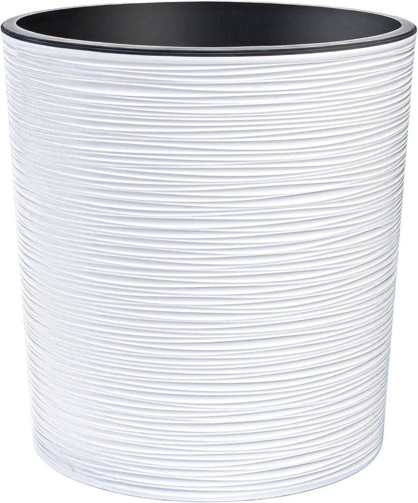KONZEPT Blumentopf Pflanztopf Groß Innen, 30cm Meißelspuren-Design, Mit Inneneinsatz (1 St), ideal für den Innenbereich Bild 1