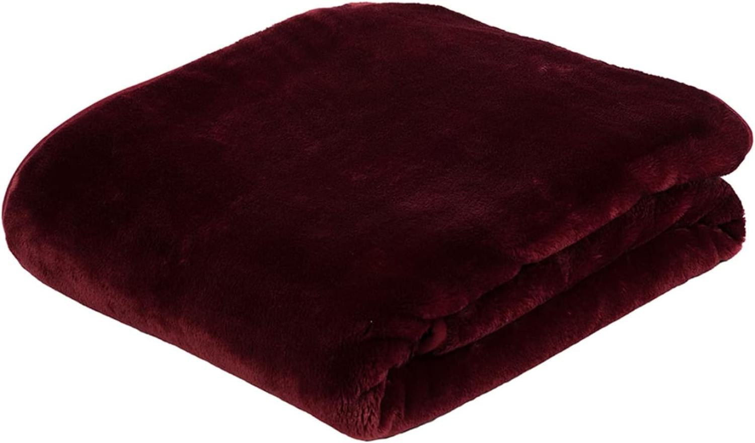 Premium Cashmere Kuscheldecke Tagesdecke Wohndecke 220 x 240 cm - Bordeaux Bild 1