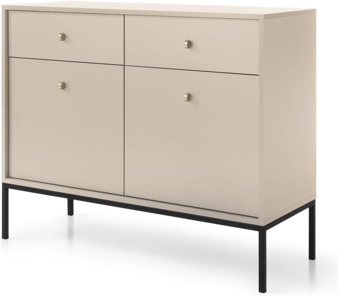 Selsey Monne Sideboard Kommode 2-türig mit 2 Schubladen, Beige im Vintage Look Bild 1