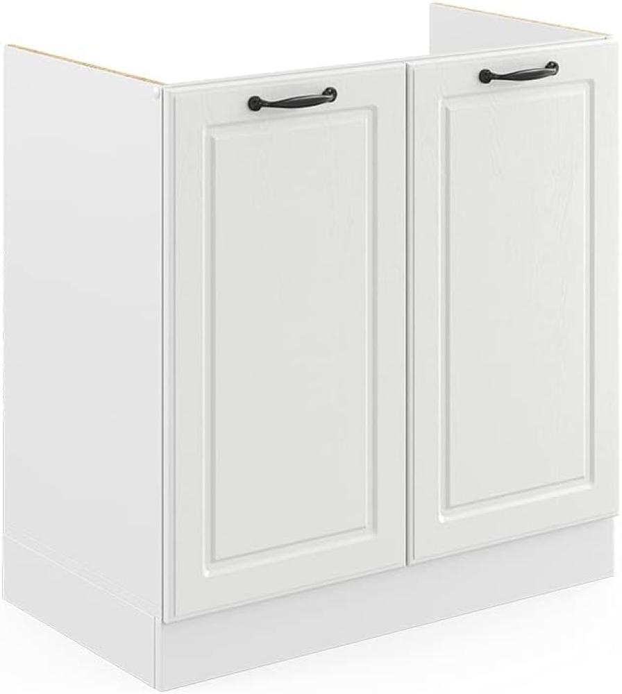 Vicco Spülenunterschrank R-Line, Weiß Landhaus/Weiß, 80 cm, AP Eiche Bild 1