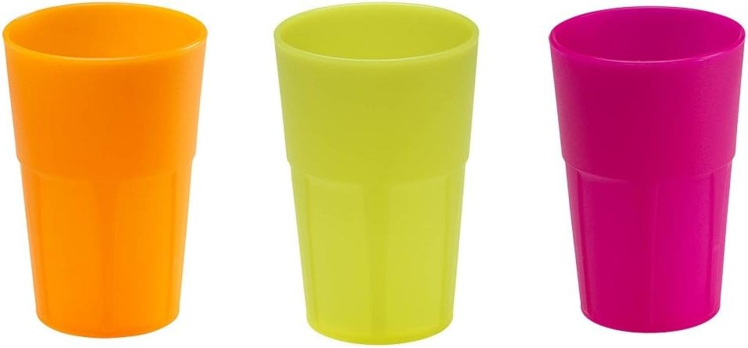 Mojito Design Box von Cocktail glas, Kunststoff, Fluo Farben Gemischt, 0. 35 Liter, 6 Stücke Bild 1