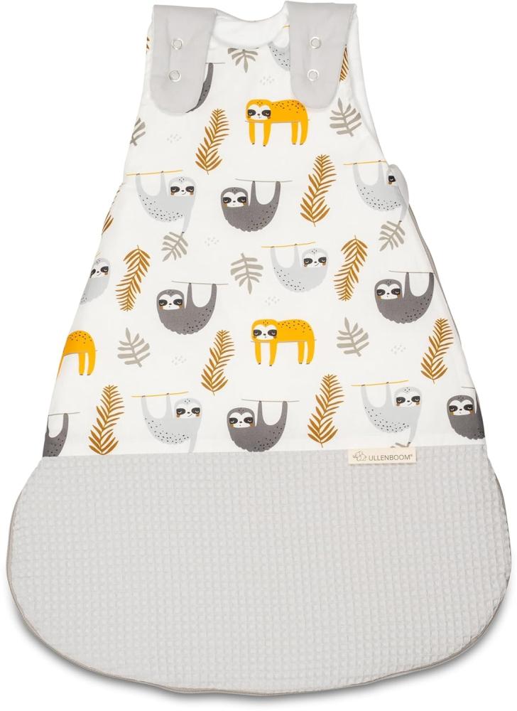 ULLENBOOM Schlafsack Baby 0 bis 3 Monate, 56/62, Grau Faultiere (Made in EU) - Baby Schlafsack Neugeboren - Ganzjährig für Frühling, Herbst und Winter, Babyschlafsack mit 2,5 TOG Bild 1