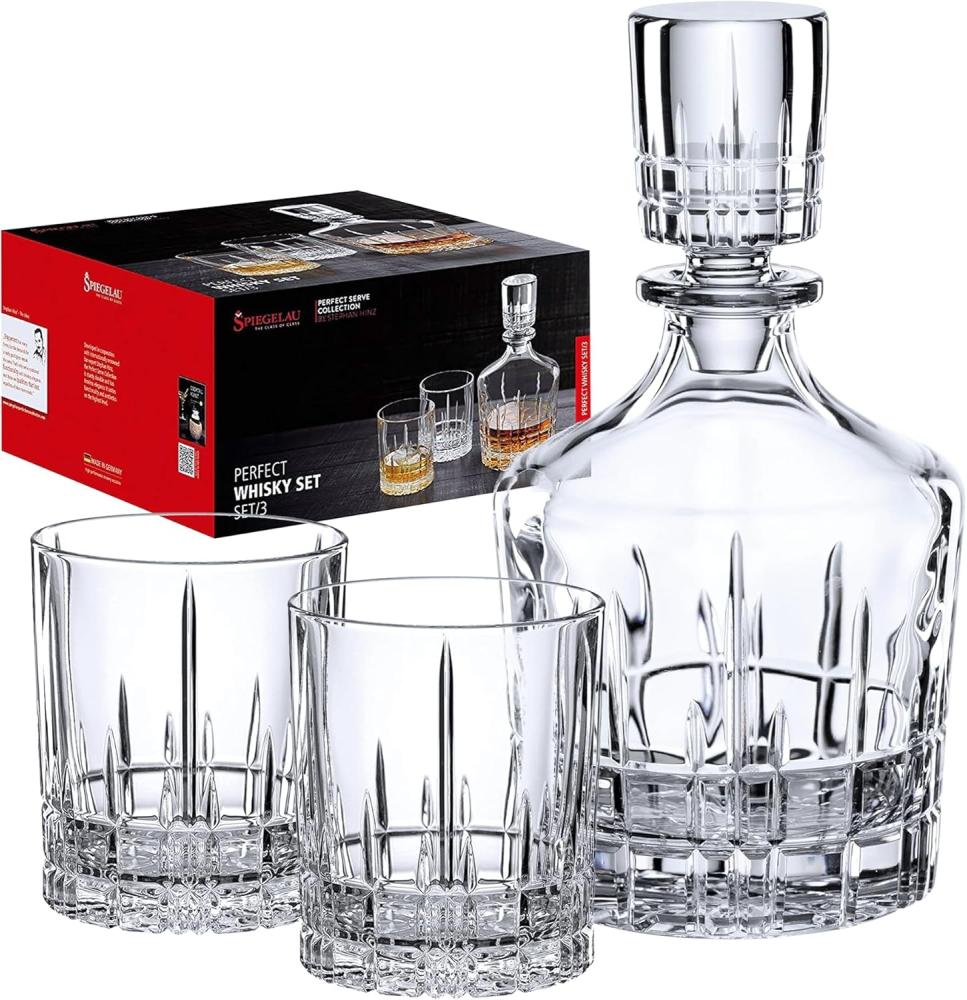 Spiegelau Perfect Serve Collection Perfect Whisky, 3-tlg, Whiskyflasche, Whiskyglas, Kristallglas, 4500198 Bild 1