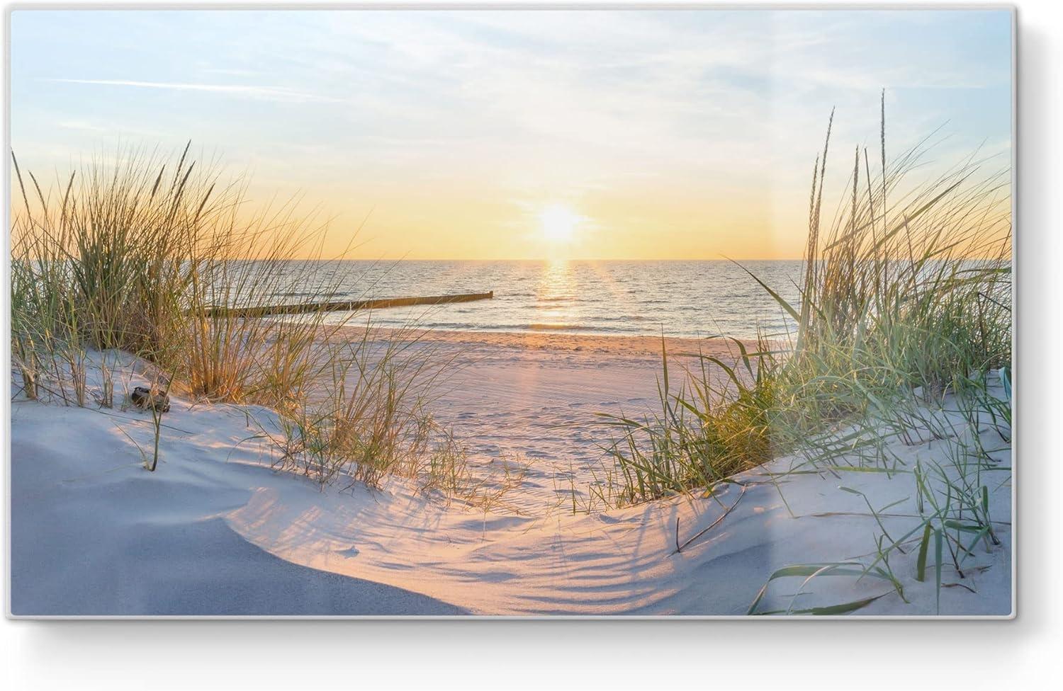 DEQORI Schneidebrett 'Abendsonne an der Ostsee', Glas, Platte Frühstücksbrett Schneideplatte Bild 1