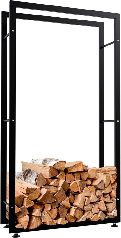 CLP Kaminholzständer Keri V2,schwarz 25x80x150 cm Bild 1