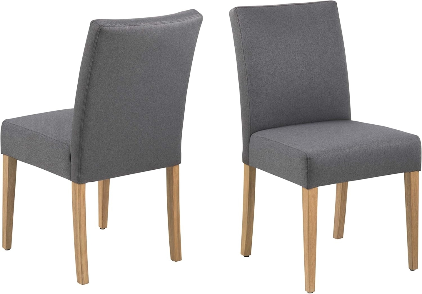 AC Design Furniture Emily Dining Chair, Grey, Polyester, L: 60 x W: 49.5 x H: 91 cm, 2 pcs. Bild 1