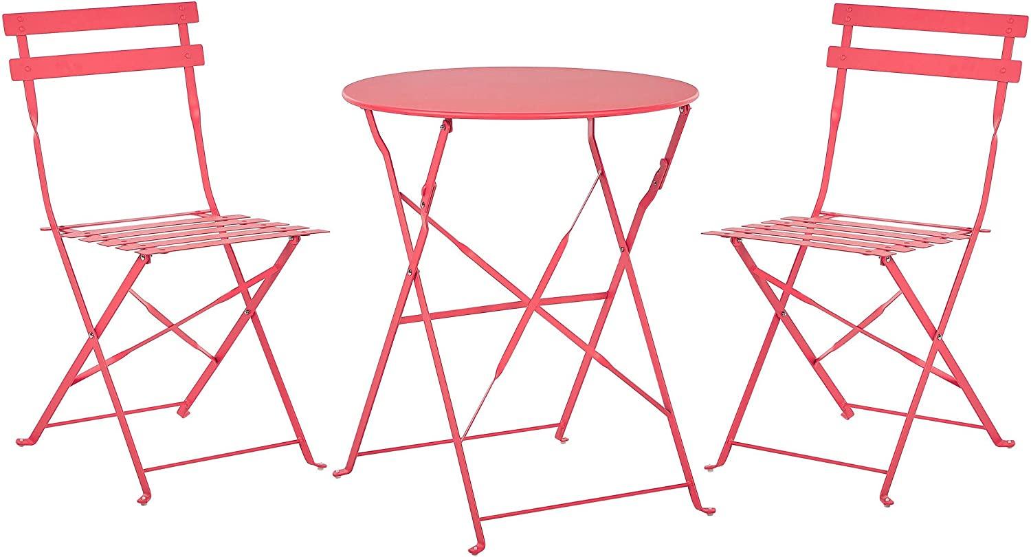 Bistro Set Metall Rot FIORI Bild 1