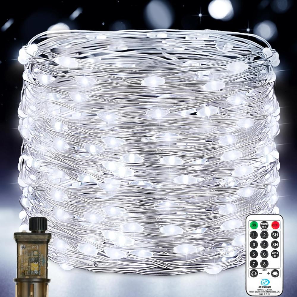 LED Lichterkette Innen, 23M 200 Led lichterketten Strombetrieben mit Stecker, Wasserdicht Timer 8 Programm für Außen Innen Weihnachten Hochzeit Halloween Zimmer Party Deko (1 Stück, Kaltweiß) Bild 1