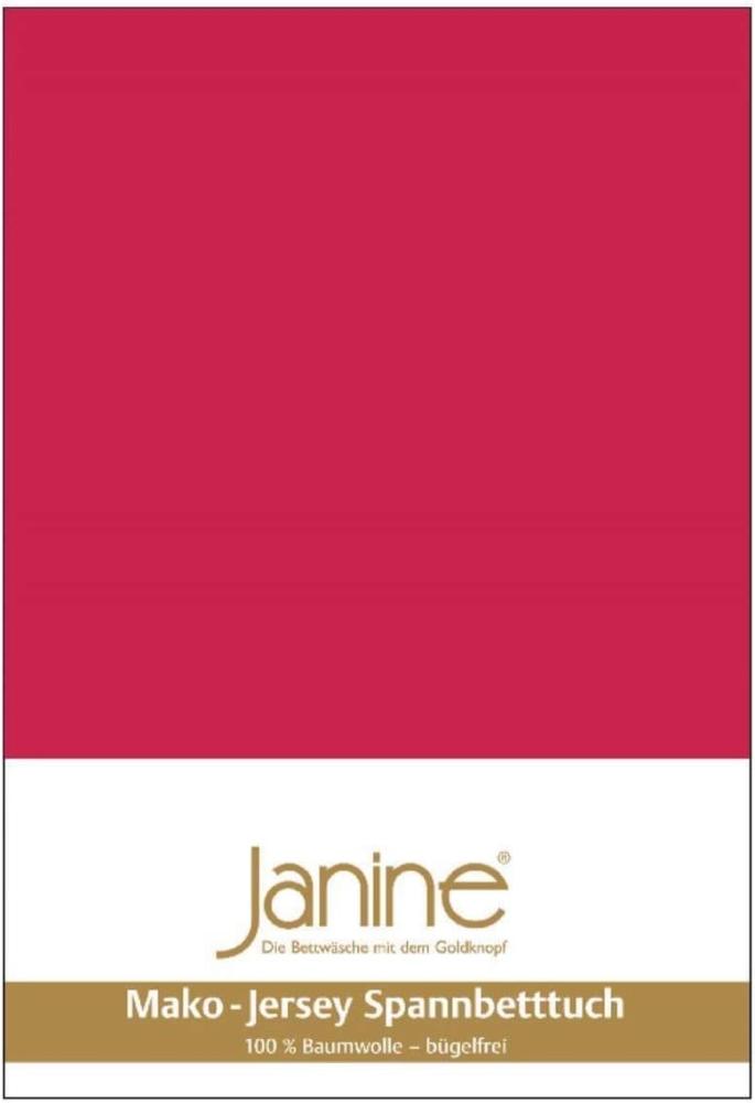 Janine 5007 Mako-Feinjersey-Spannbetttuch 61 rot 180x200-200x200 Bild 1