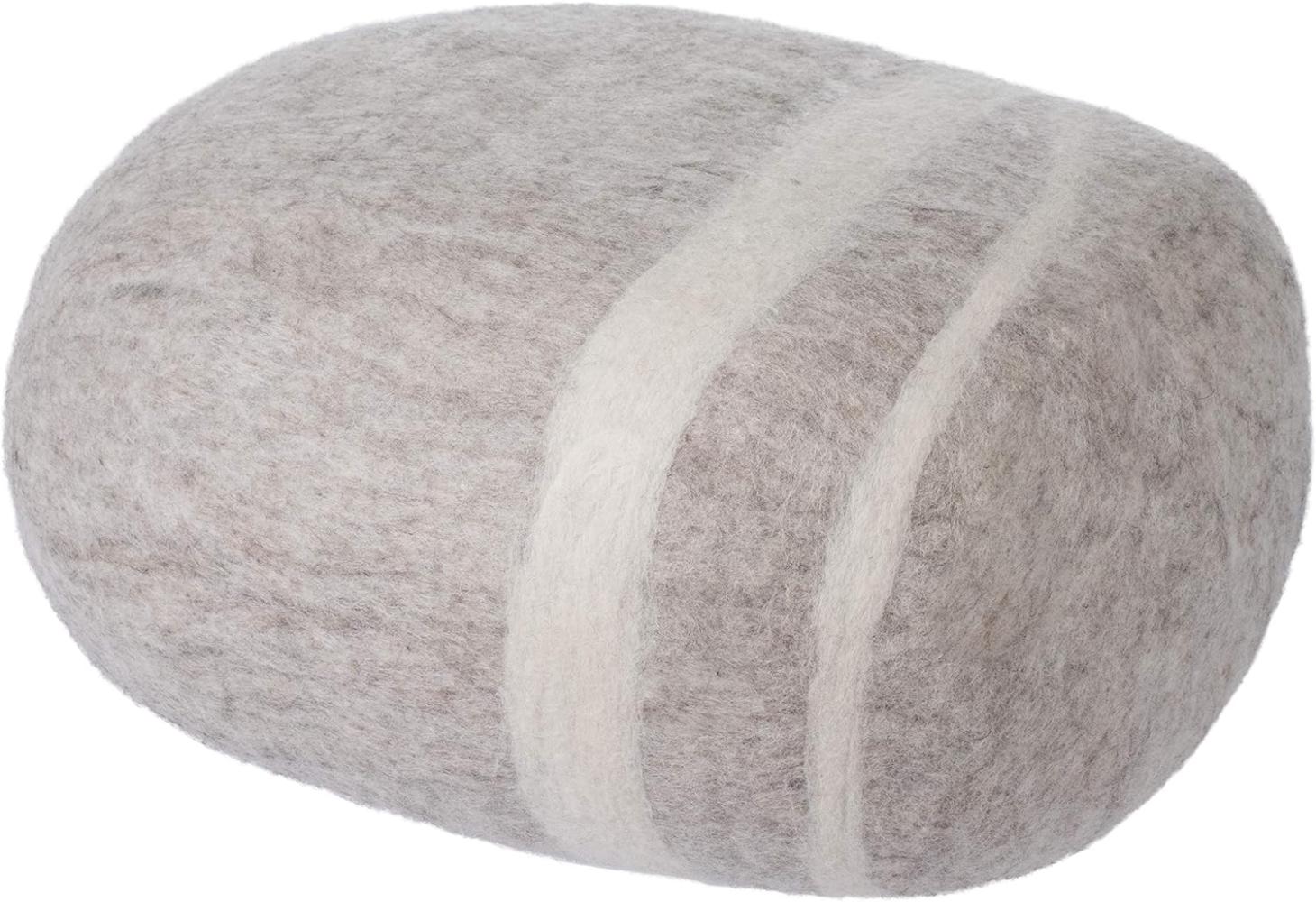 myfelt Hocker Pouf Béla Kieselstein Filz Beige (L) A-KS-017-L Bild 1