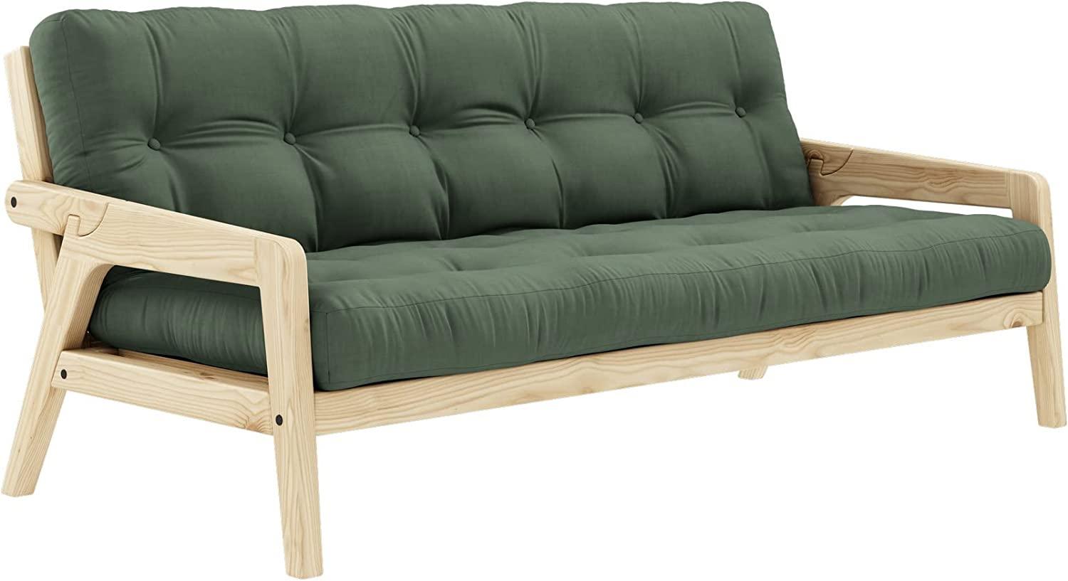 KARUP DESIGN GRAB Schlafsofa Gestell Natur Matratze Olivgrün Bild 1