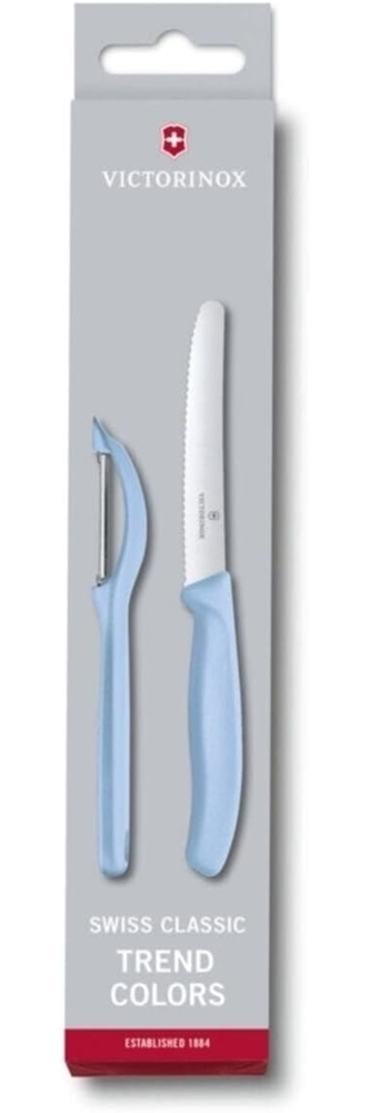 Victorinox Swiss Classic Set, 2er-Set, Tomatenmesser mit Universalschäler, hellblau Bild 1