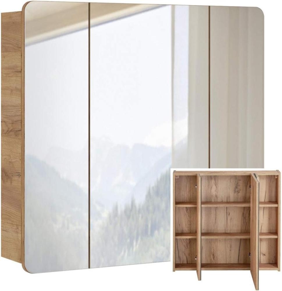 Spiegelschrank 80 cm LUTON-56 in Wotan Eiche Nb. Nb. B/H/T ca. 80/75/16 cm Bild 1