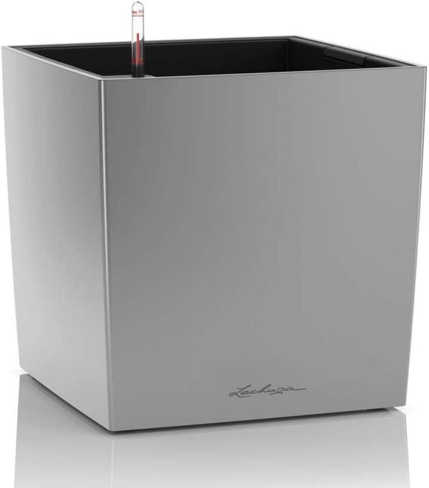 LECHUZA CUBE Premium 30 silber metallic 16468 Bild 1