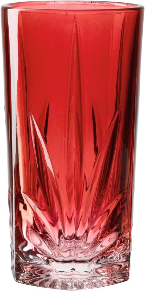 Leonardo Trinkglas Capri, Wasserglas, Saftglas, Kalk-Natron Glas, Rot, 390 ml, 022364 Bild 1