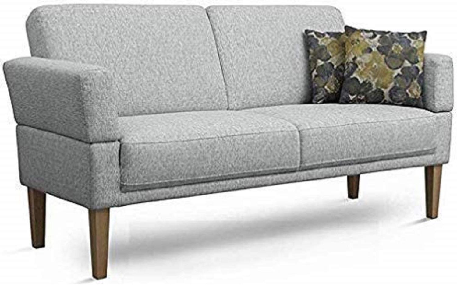 Cavadore 3-Sitzer Sofa Femarn mit Federkern / Küchensofa für Esszimmer oder Küche / 190 x 98 x 81 / Strukturstoff Hellgrau Bild 1