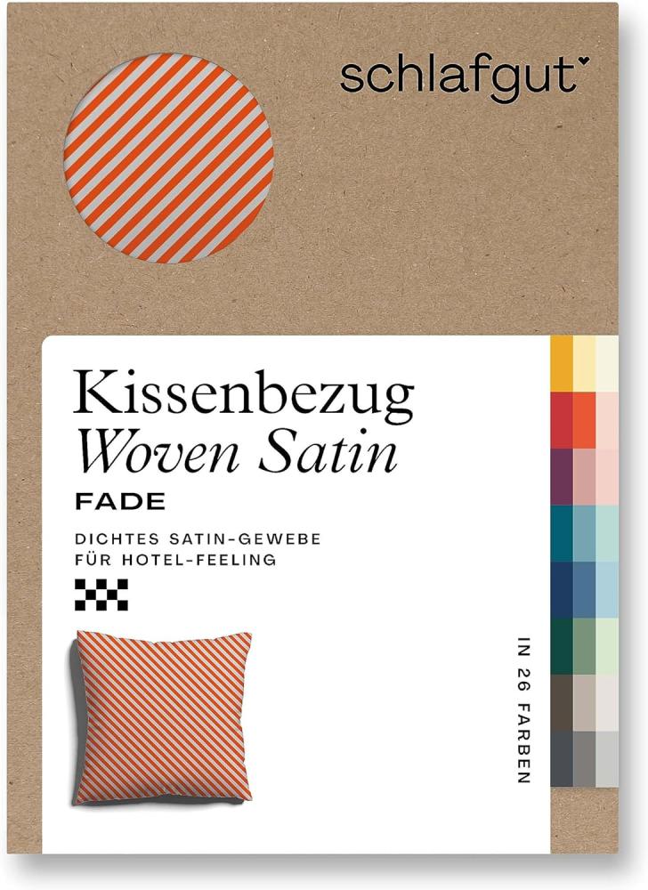 Schlafgut Woven Fade Bettwäsche|Kissenbezug einzeln 80x80 cm| grey-light-red-mid Bild 1