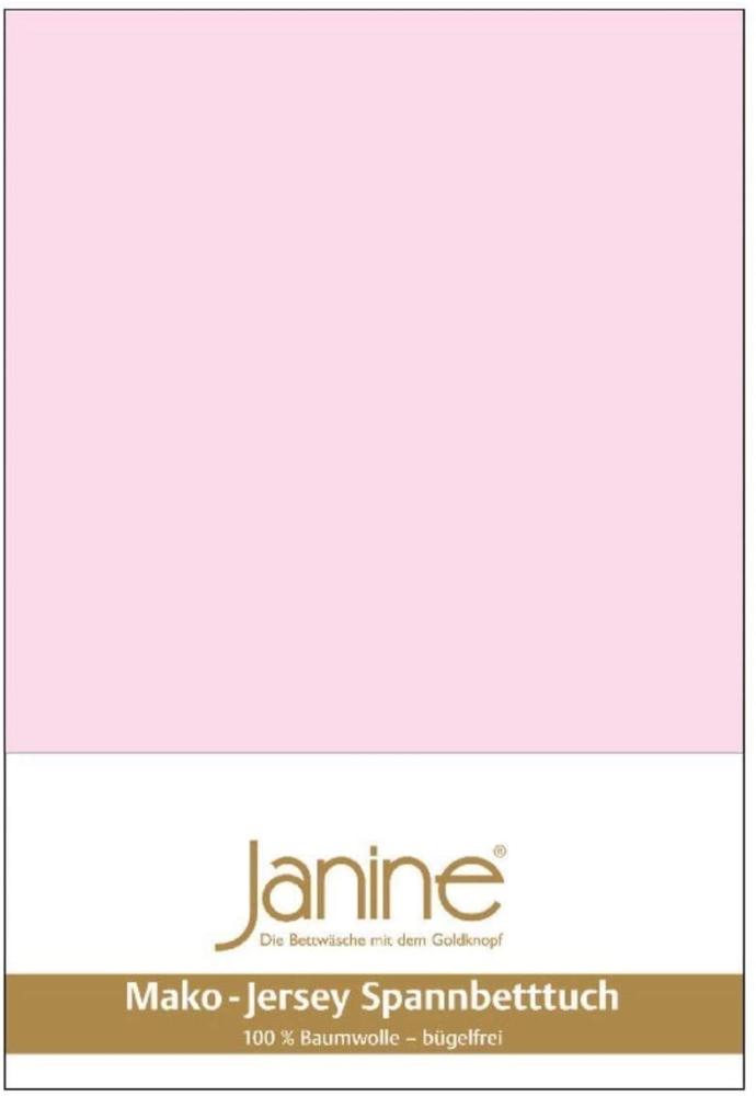 Janine Mako Jersey Spannbetttuch Bettlaken 180 - 200 x 200 cm OVP 5007 11 zartrosa Bild 1