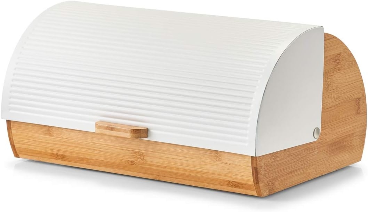 ZELLER 25366 Brotkasten Bambus mit Metalldeckel, weiß, 39 x 27 x 19 cm Bild 1
