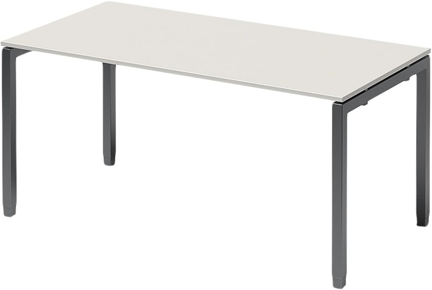 BISLEY Cito Schreibtisch, 650-850 mm höheneinstellbares U-Gestell, Metall, Gw334 Dekor Grauweiß, Gestell Anthrazitgrau, 80 x 160 x 85 cm Bild 1