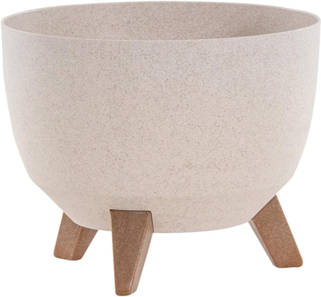 SIENA GARDEN Pflanzgefäß OSLO creme 29 cm Kunststoff/Holzfasern auf Füßen mit Einsatz Bild 1