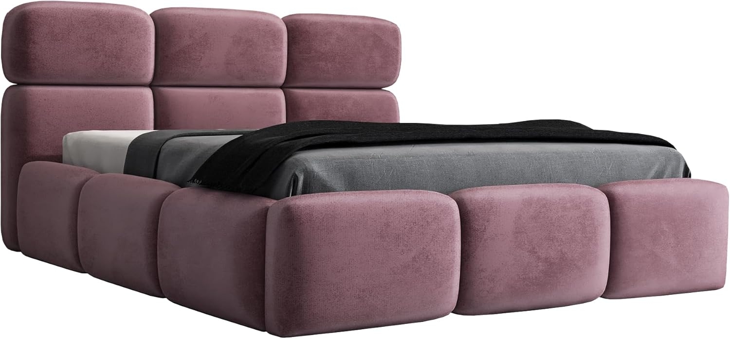 Polsterbett MAROKO 90x200 ohne Matratze mit Bettkasten und Lattenrost. Farbe: Flamingo 14 Bild 1