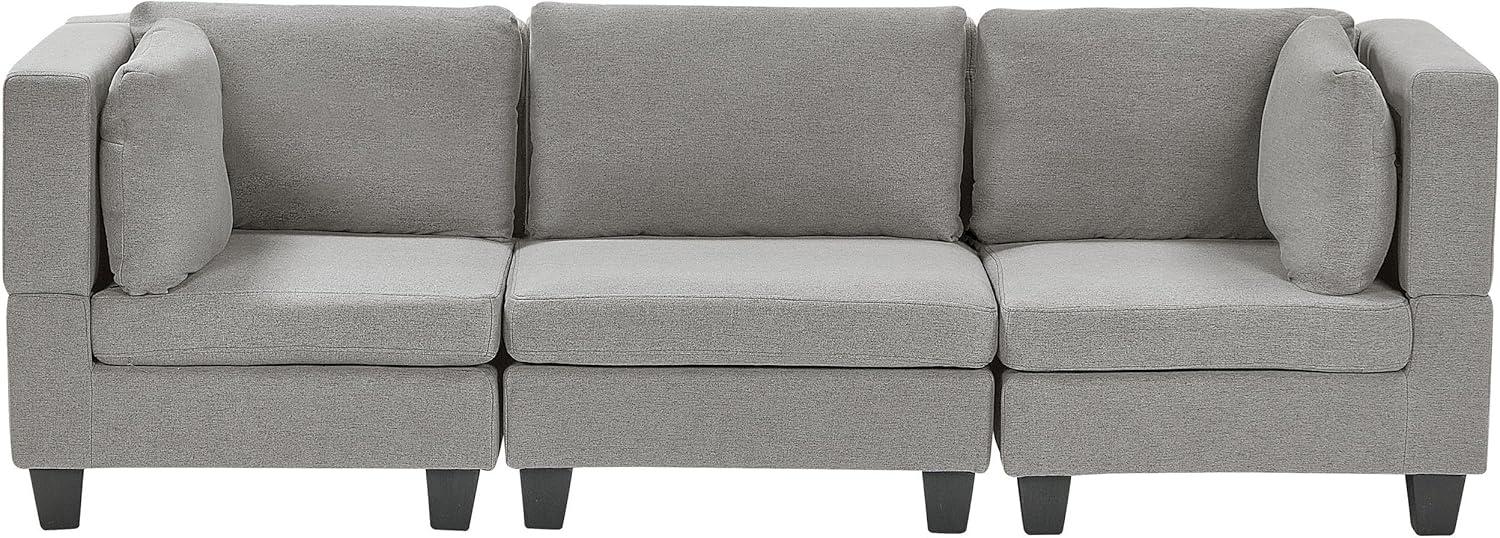 Beliani 'Unstad' Sofa, Hellgrau, Leinenoptik, 72 x 76 x 228 cm, ohne Ottomane, Einzelsofa Bild 1