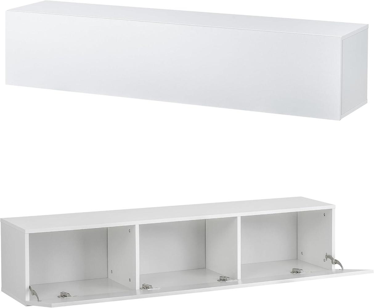 Baroni Home TV-Schrank, Holzwerkstoff, Weiß, 3 Cassetti Bild 1