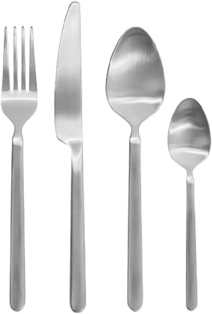 Blomus STELLA Besteck-Set, 16-teilig, Essbesteck, Messer, Gabel, Löffel, Edelstahl matt, silber, 63824 Bild 1