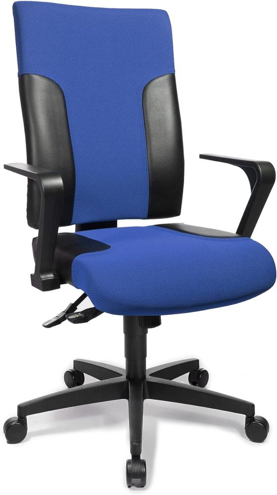 Topstar Two 20 TF20RS106 Bürostuhl, mit festen Armlehnen R2 OPA, Stoffbezug, blau/schwarz Bild 1