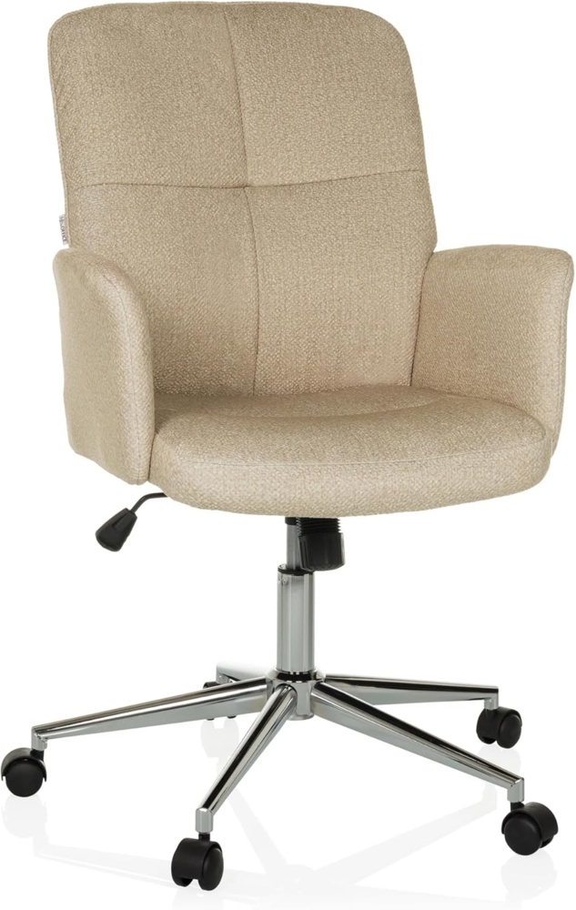 hjh OFFICE Moderner Home-Office Stuhl SOLAO 400 Schreibtischstuhl Drehstuhl mit Rollen, Wippfunktion, höhenverstellbar, gepolstert, Beige Bild 1