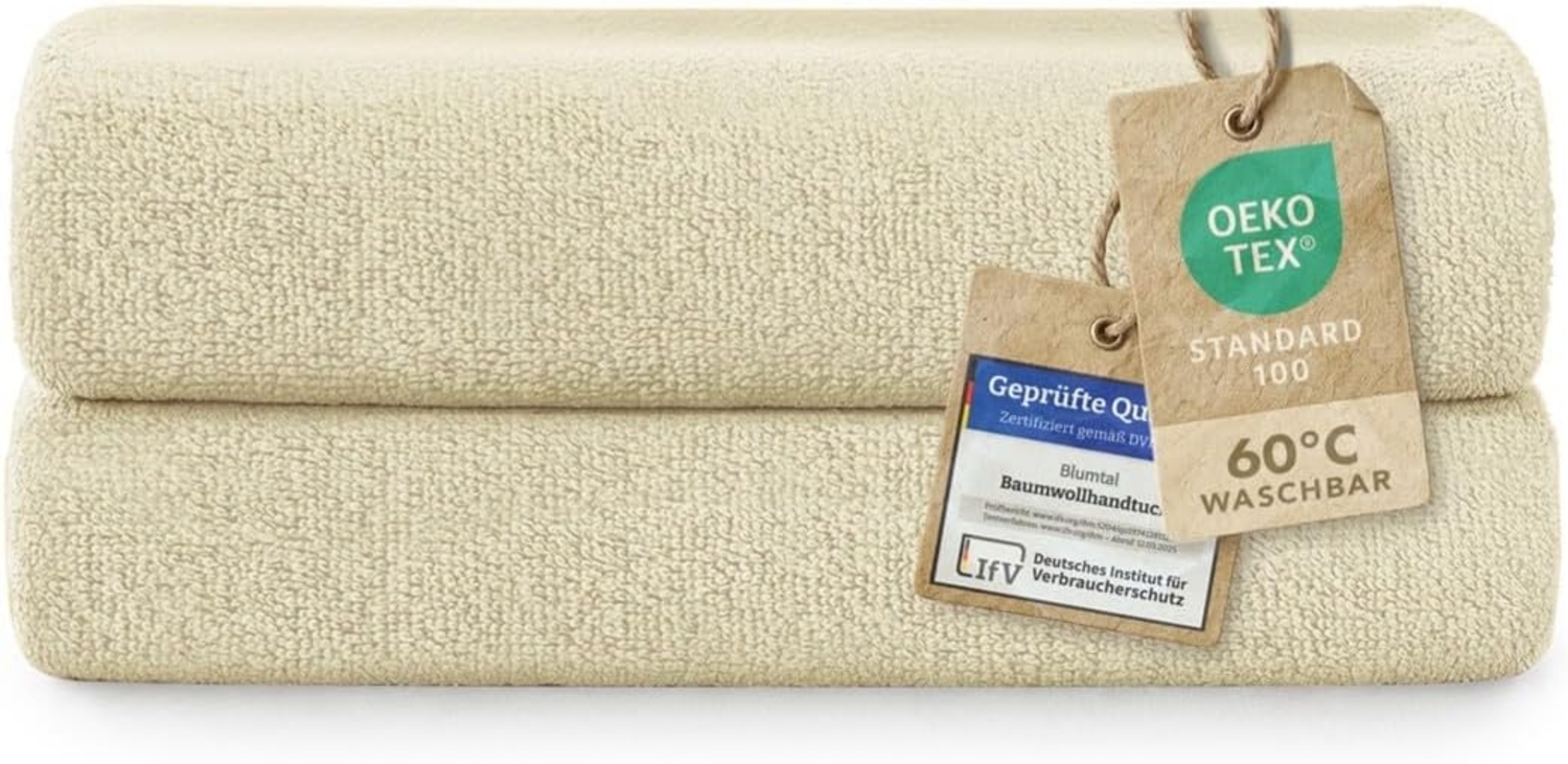 Blumtal Handtücher Premium Frottier Handtücher Set 2 teilig 100% Baumwolle, Frottee (2X (50x100 cm), 2-St), Oeko-TEX zertifiziert - Ultra saugstarkes Frottier Handtücher Bild 1