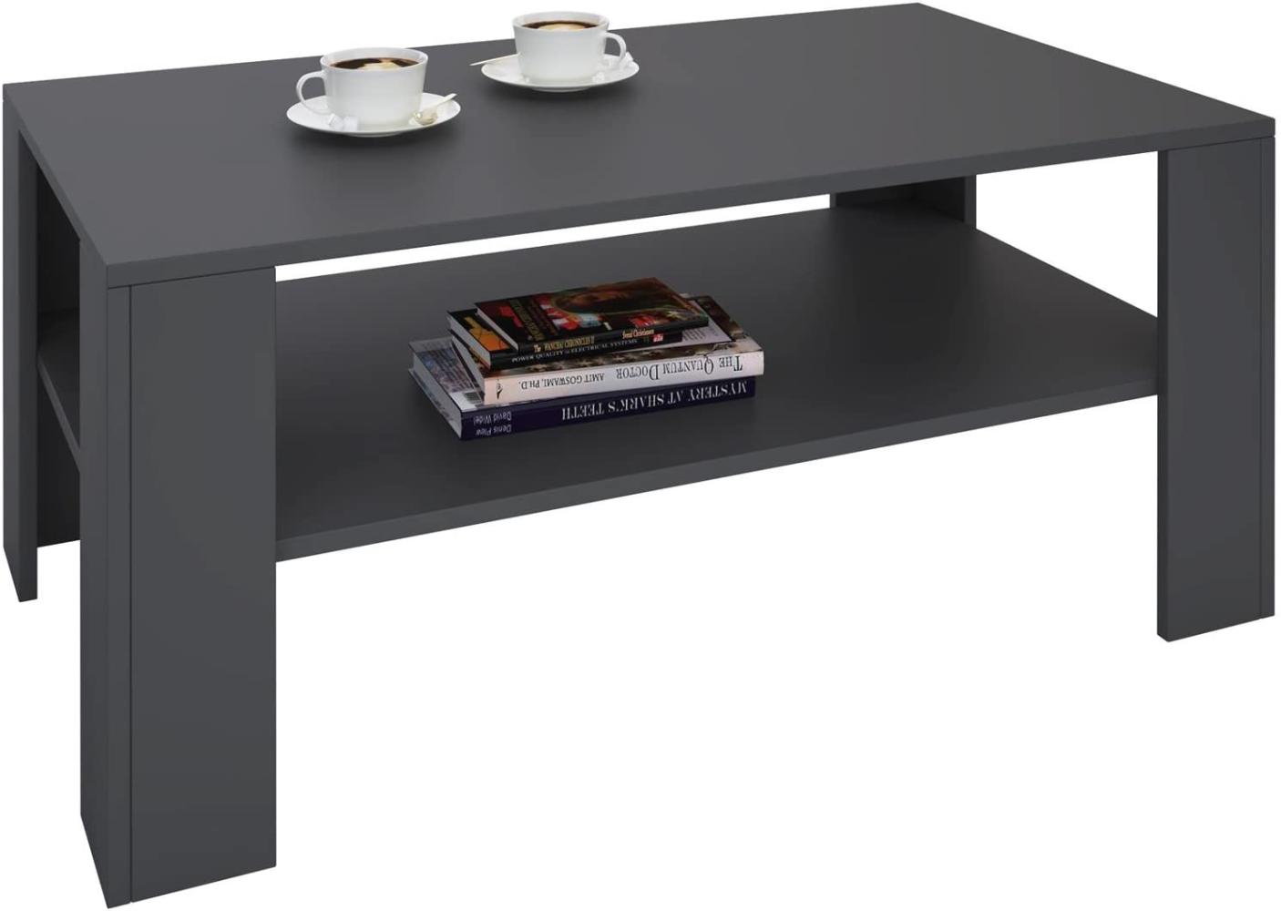 CARO-Möbel Couchtisch Wohnzimmertisch ANIMO in grau mit Ablage, 100x60 cm Bild 1
