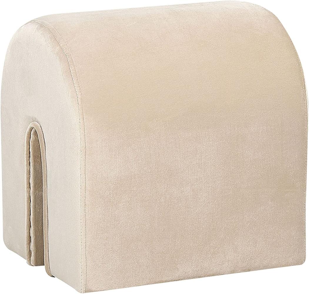 Pouf MODOC Beige Samtstoff Bild 1